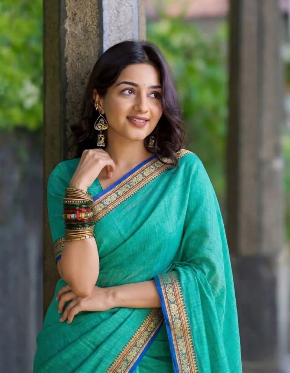 Teal Green Ragini Narayanpet Pure Cotton Saree